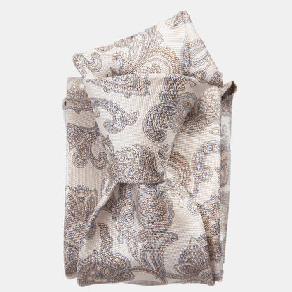 Novara - Printed Silk Tie - Ivory - Solstik