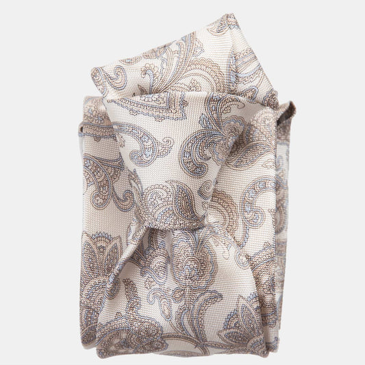Novara - Printed Silk Tie - Ivory - Solstik
