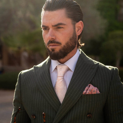 Montecarlo - Silk Jacquard Tie - Pink - Solstik