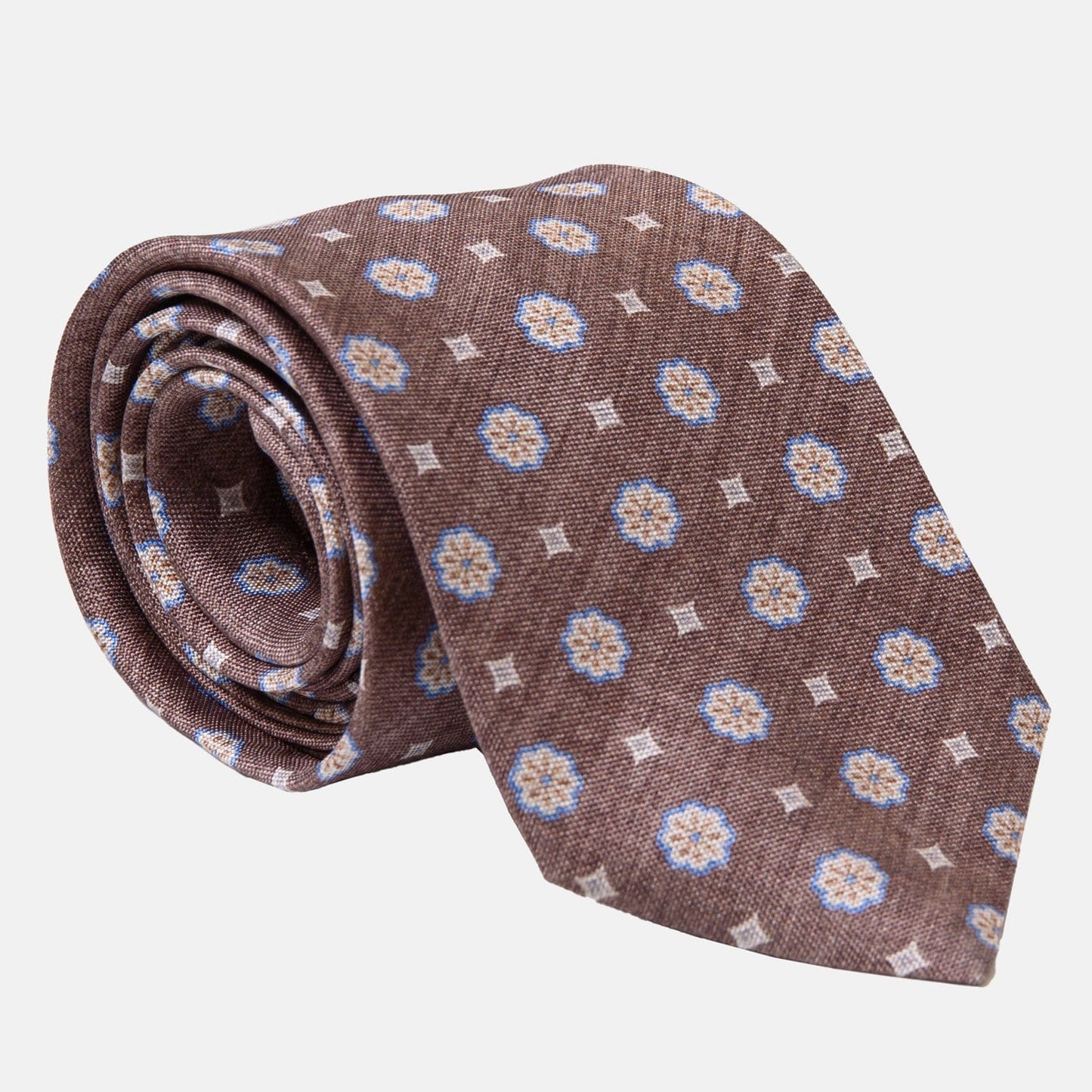 Antinori - Printed Silk Tie - Brown - Solstik