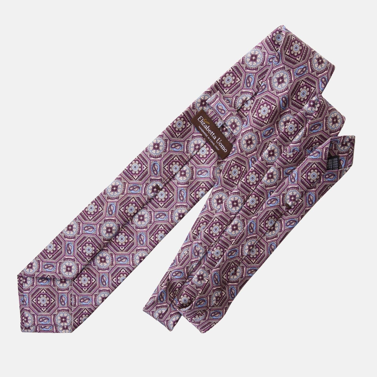 Mantova - Printed Silk Tie - Burgundy Plum - Solstik