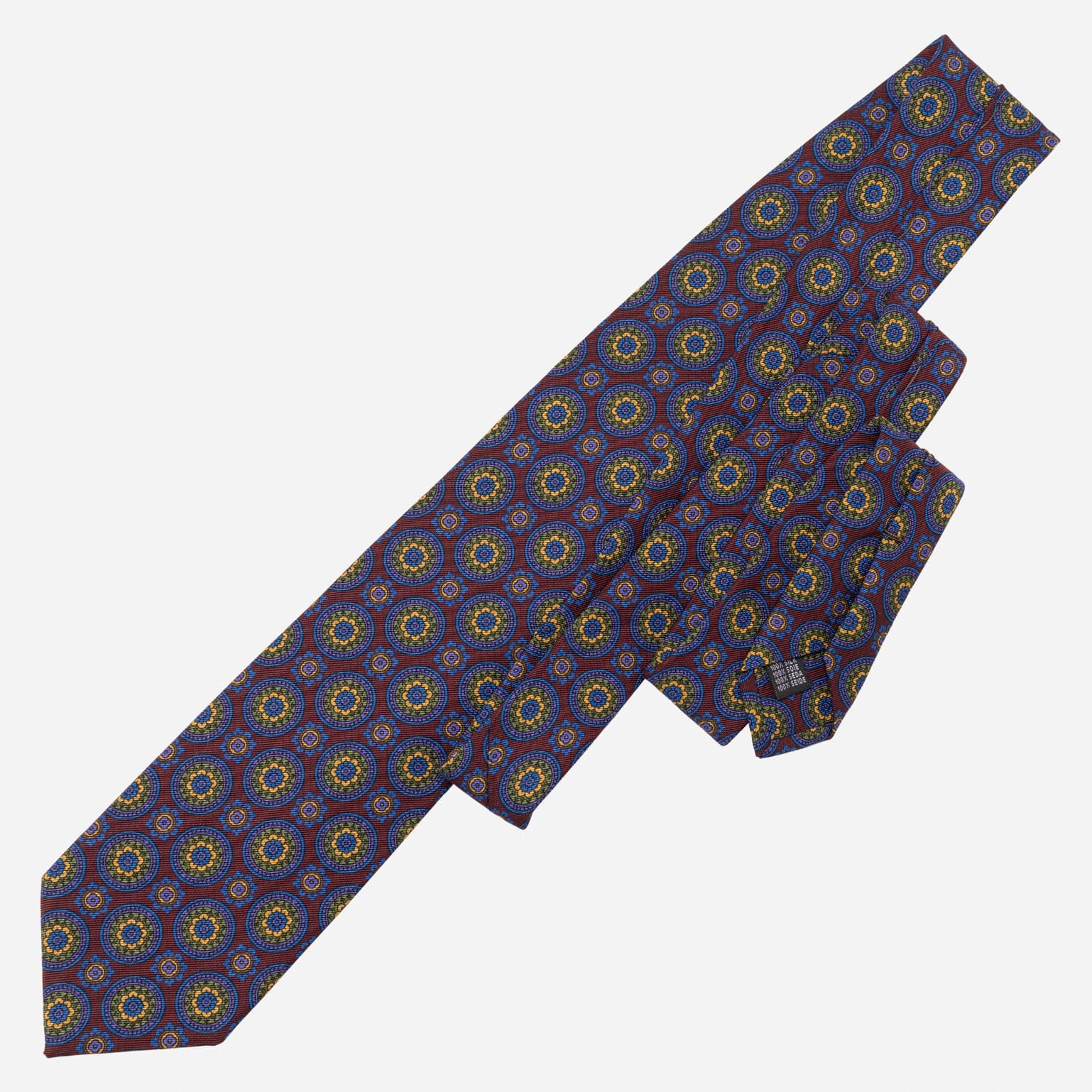La Vigna - Printed Wool & Silk Tie - Burgundy - Solstik
