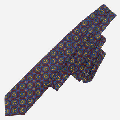 La Vigna - Printed Wool & Silk Tie - Burgundy - Solstik