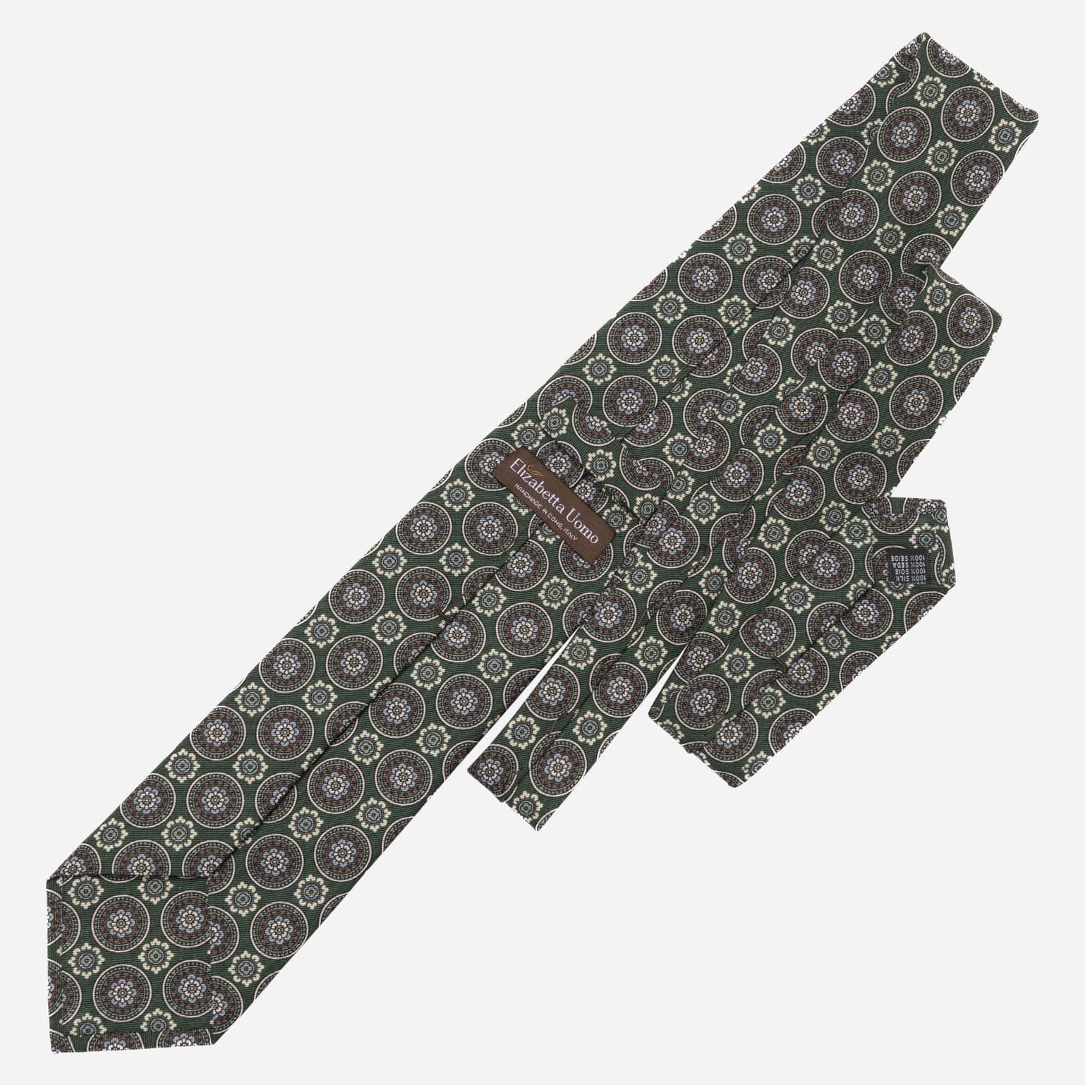 La Vigna - Printed Wool & Silk Tie - Green - Solstik