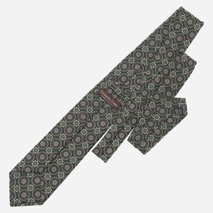 La Vigna - Printed Wool & Silk Tie - Green - Solstik