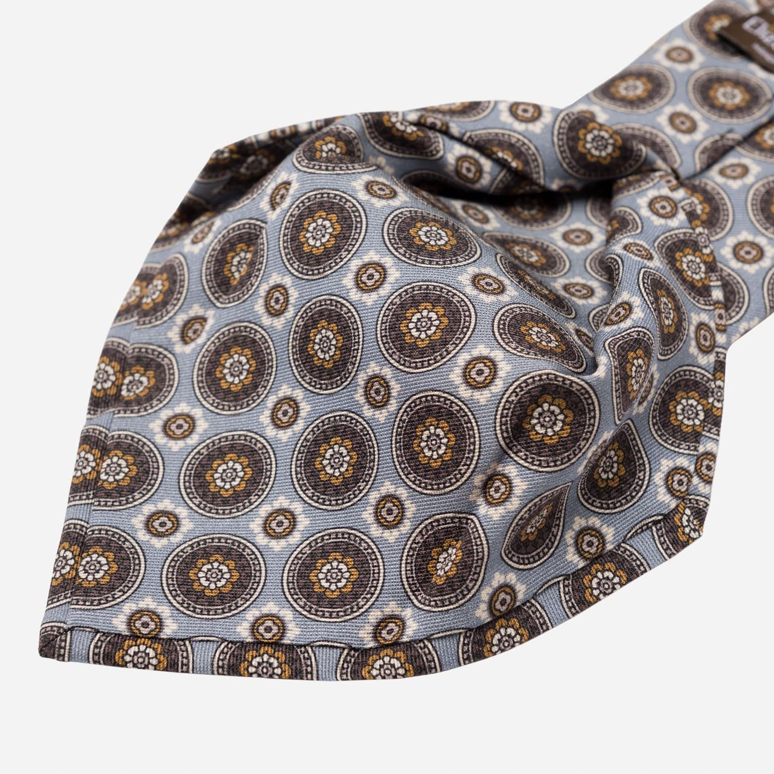 La Vigna - Printed Wool & Silk Tie - Grey - Solstik