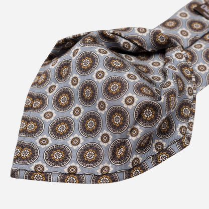 La Vigna - Printed Wool & Silk Tie - Grey - Solstik