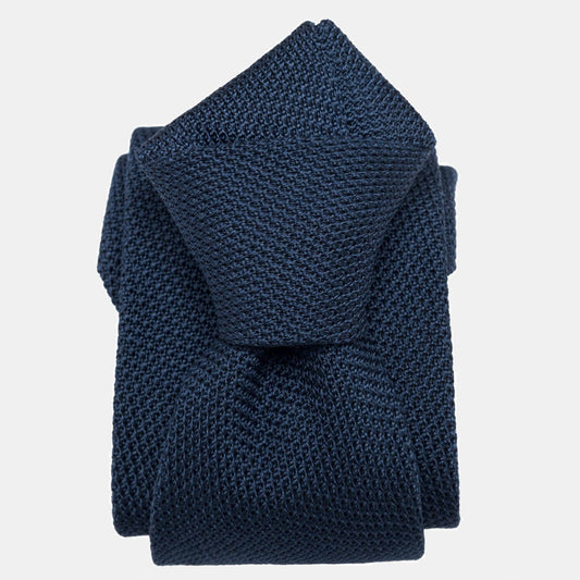 Marino - Navy Blue Silk Grenadine Tie - Solstik