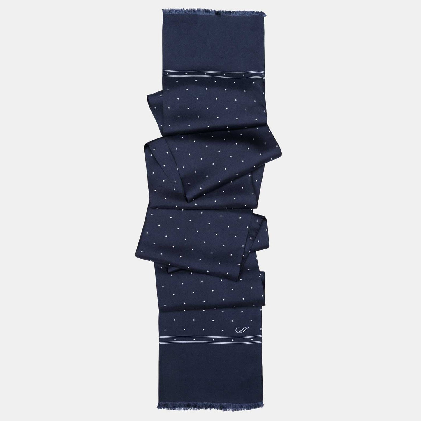 Savona - Slim Silk Scarf - Midnight Blue - Solstik