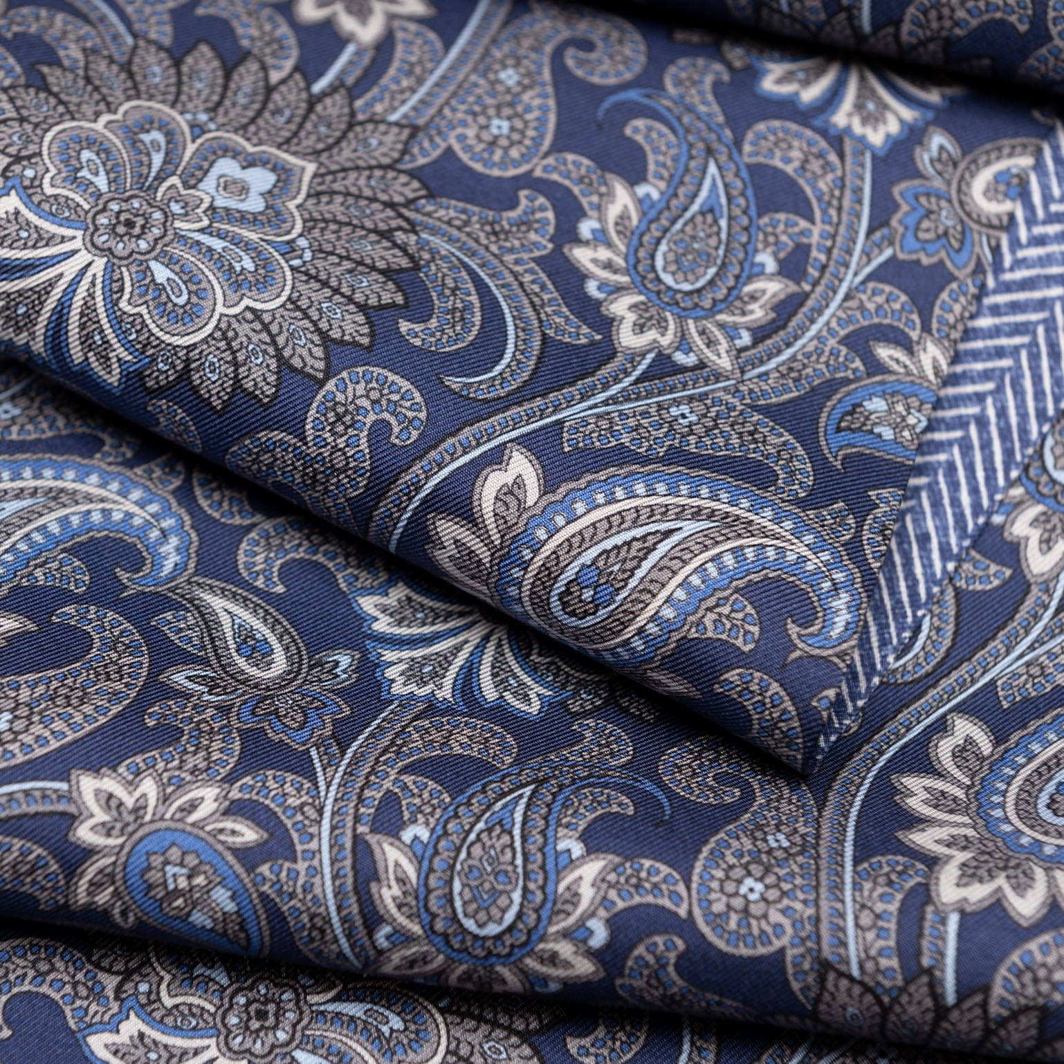 Pasquino - Reversible Silk Scarf - Navy - Solstik