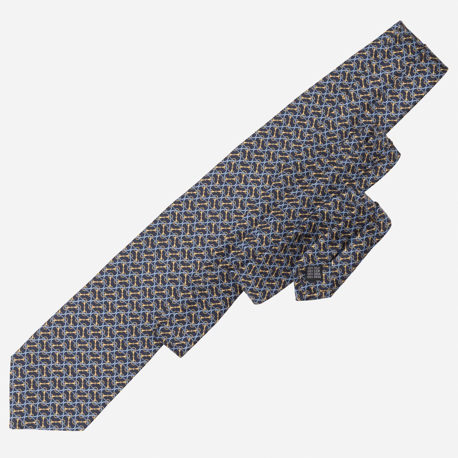 Palio - Printed Silk Tie - Navy - Solstik