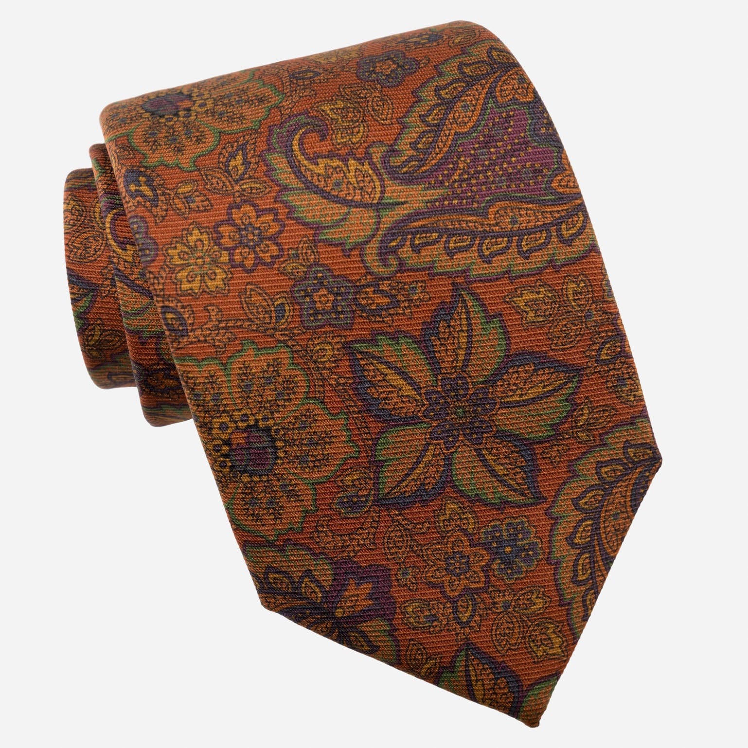 Trevi - Printed Madder Silk Tie - Ginger - Solstik