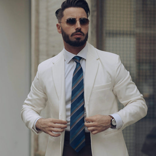 Corso - Silk Jacquard Tie - Petrol Blue - Solstik