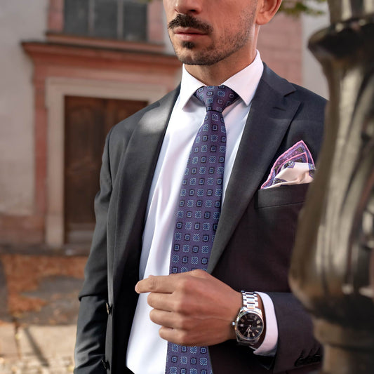 Trento - Silk Jacquard Tie - Plum - Solstik