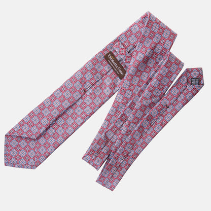 Veneto - Printed Silk Tie - Claret Red - Solstik