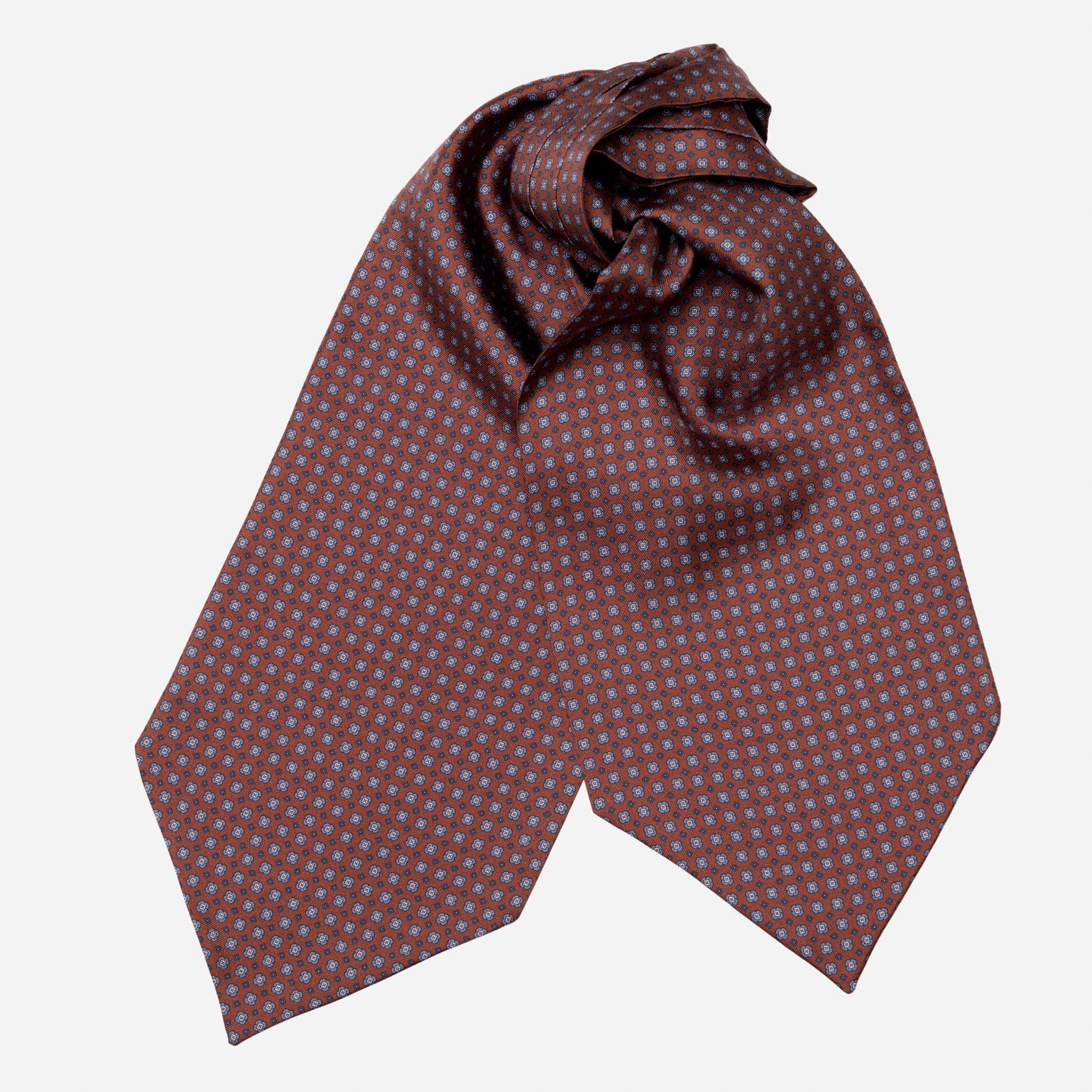 Navona - Silk Ascot Cravat Tie - Chocolate - Solstik