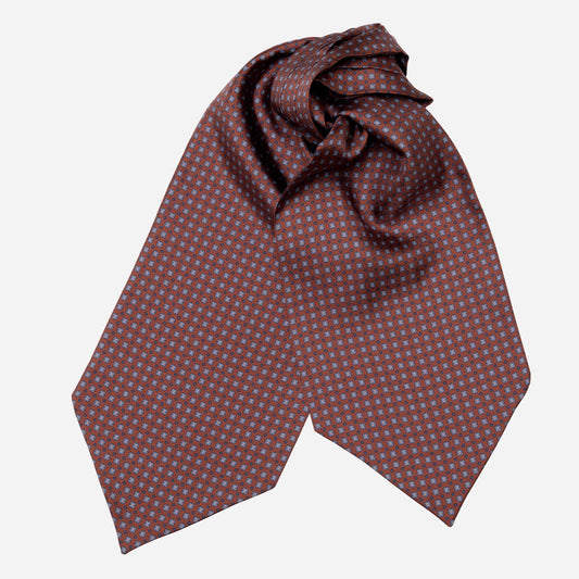 Navona - Silk Ascot Cravat Tie - Chocolate - Solstik