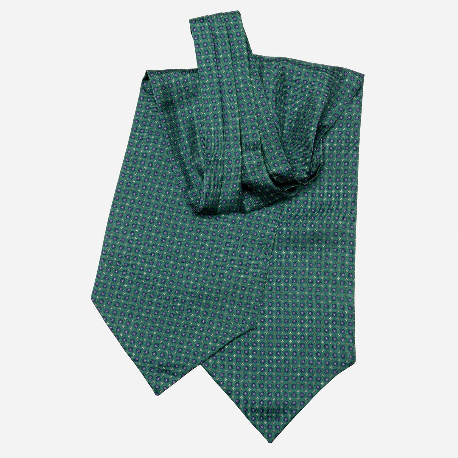 Navona - Silk Ascot Cravat Tie - Green - Solstik