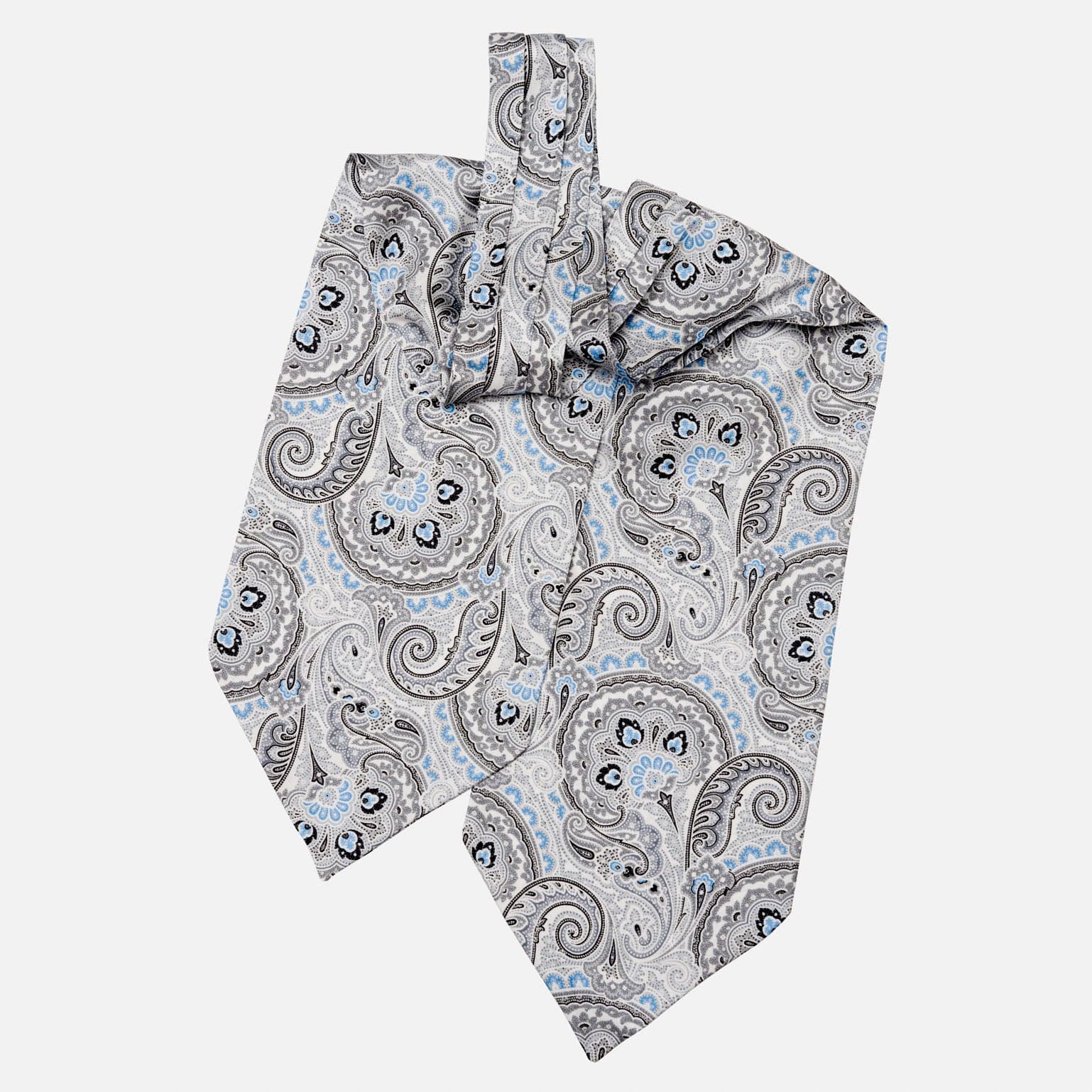 Bugatti - Silk Ascot Cravat Tie - Grey - Solstik