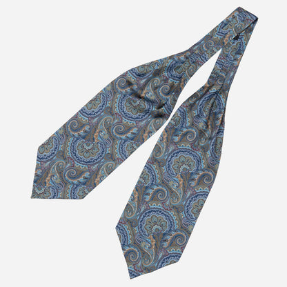 Bugatti - Silk Ascot Cravat Tie - Petrol Blue - Solstik