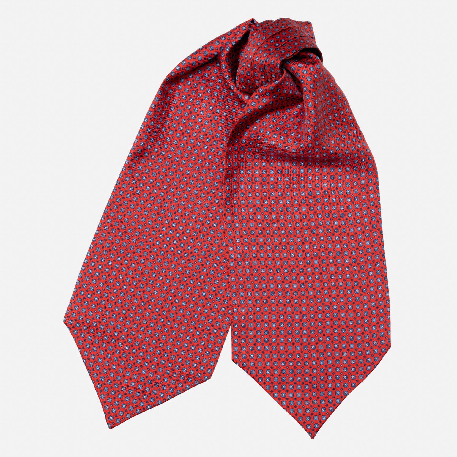 Navona - Silk Ascot Cravat Tie - Red - Solstik