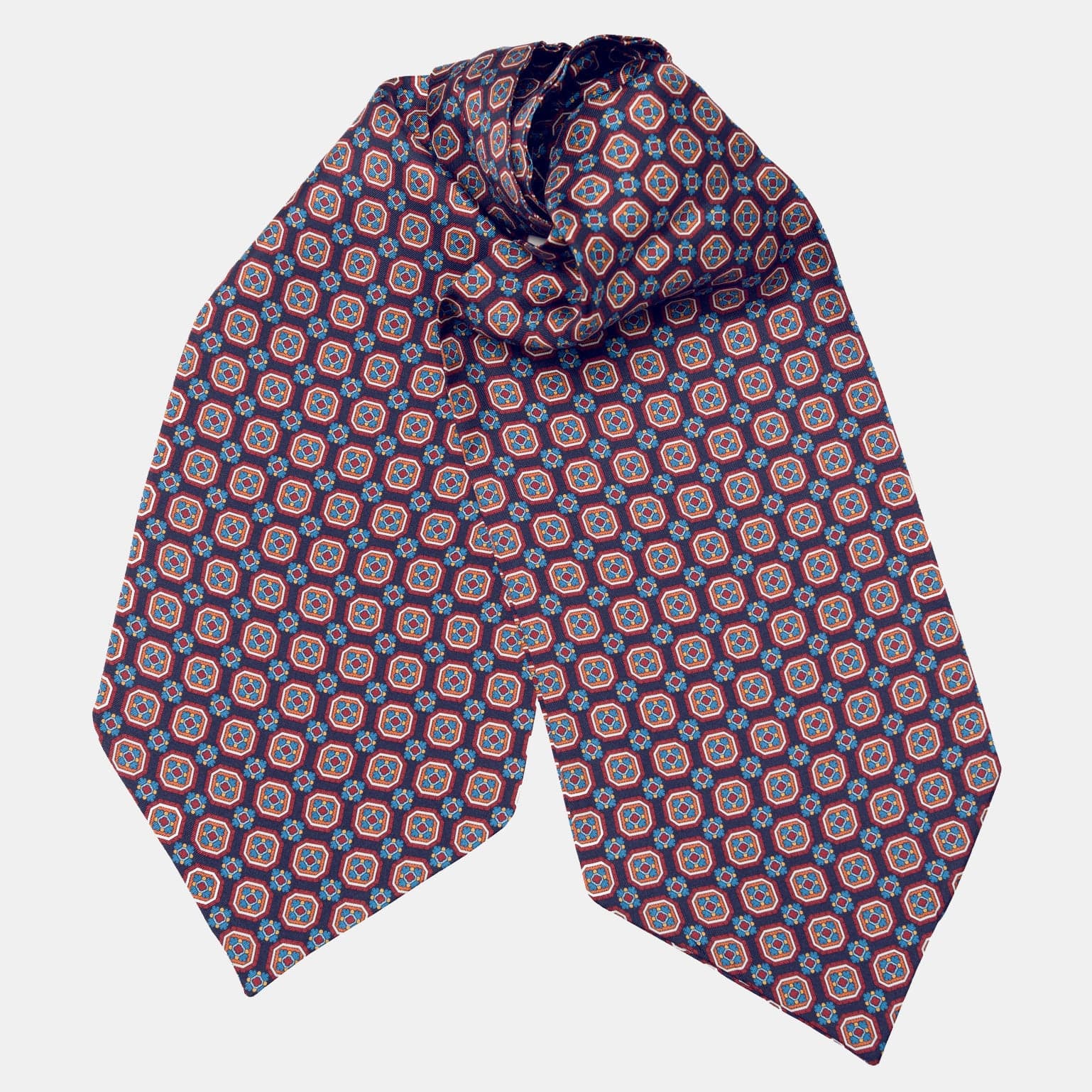 Barberini - Silk Ascot Cravat Tie - Blue and Navy - Solstik
