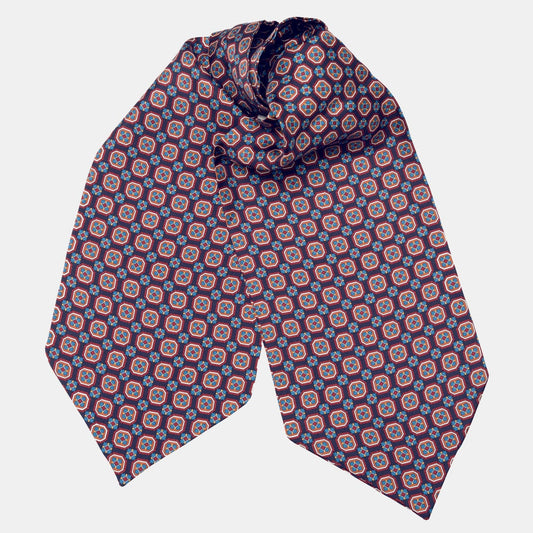 Barberini - Silk Ascot Cravat Tie - Blue and Navy - Solstik