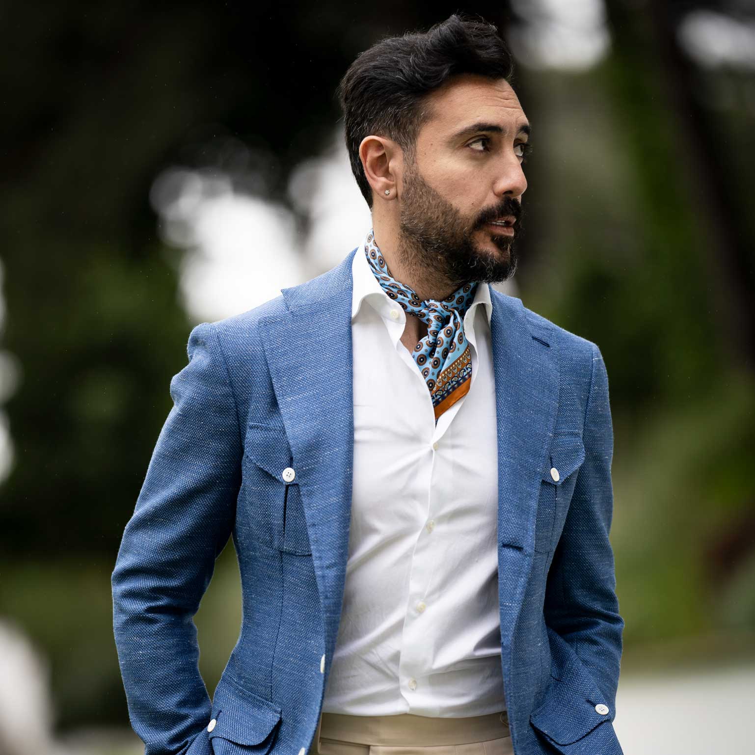 Toscana - Silk Neckerchief - Sky Blue - Solstik