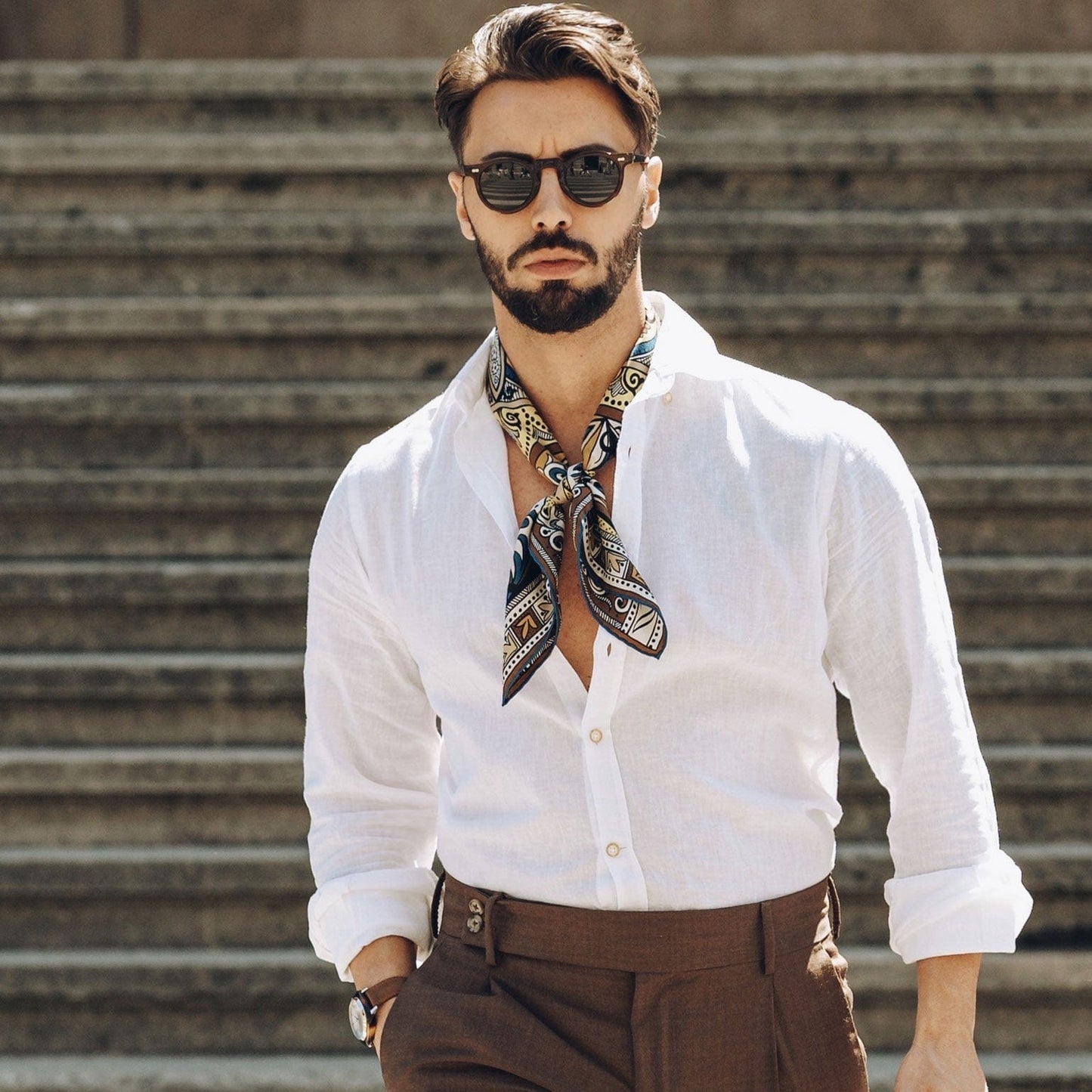 Capri - Silk Neckerchief - Yellow - Solstik