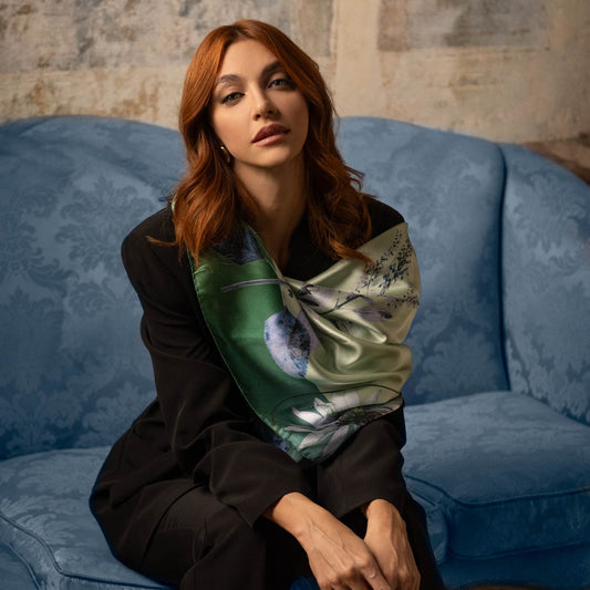 Cristina - Silk Foulard - Laurel Green - Solstik