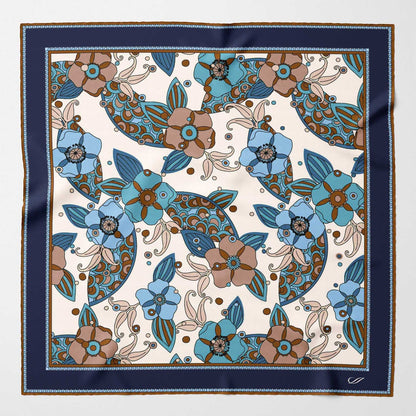 Martino - Silk Pocket Square - Blue - Solstik