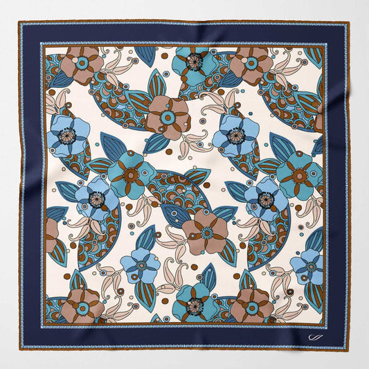 Martino - Silk Pocket Square - Blue - Solstik
