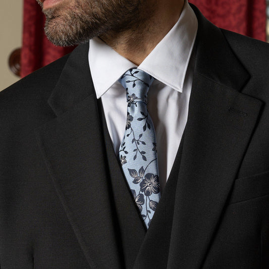 Silvio - Silk Jacquard Tie - Sky Blue - Solstik