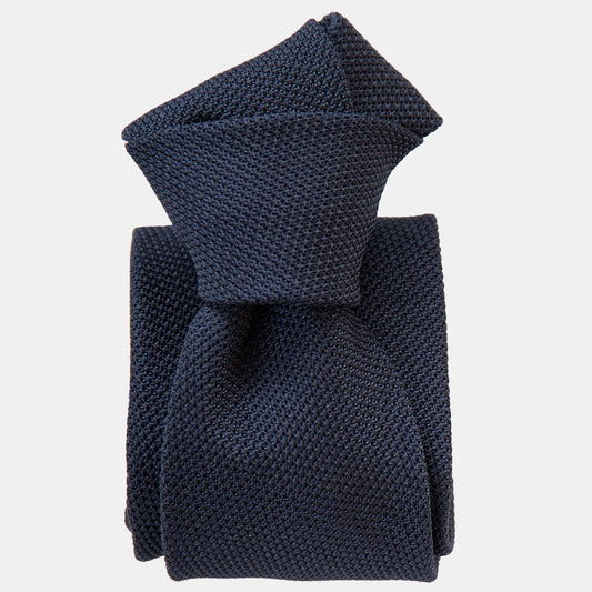 Cavour - Dark Navy Silk Grenadine Tie - Solstik