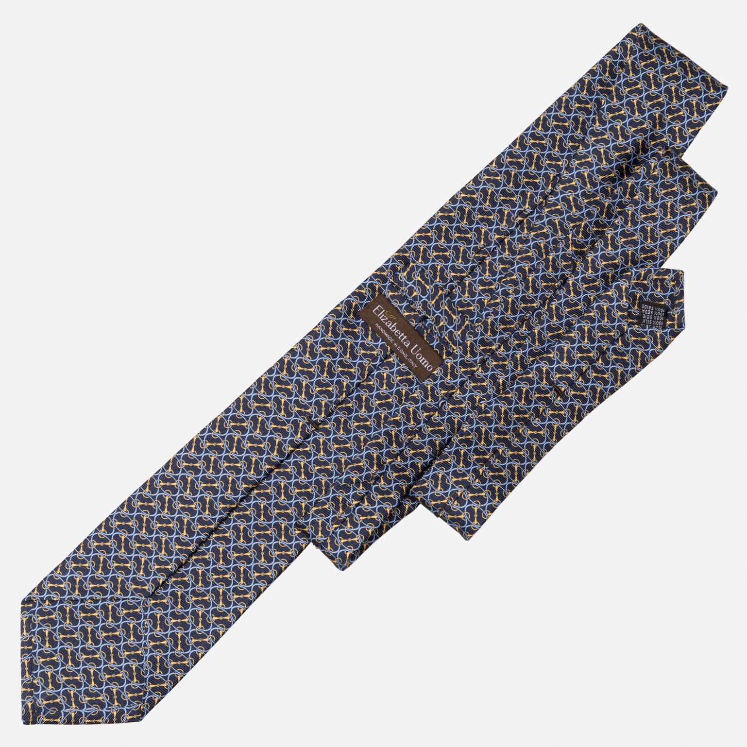 Palio - Printed Silk Tie - Navy - Solstik