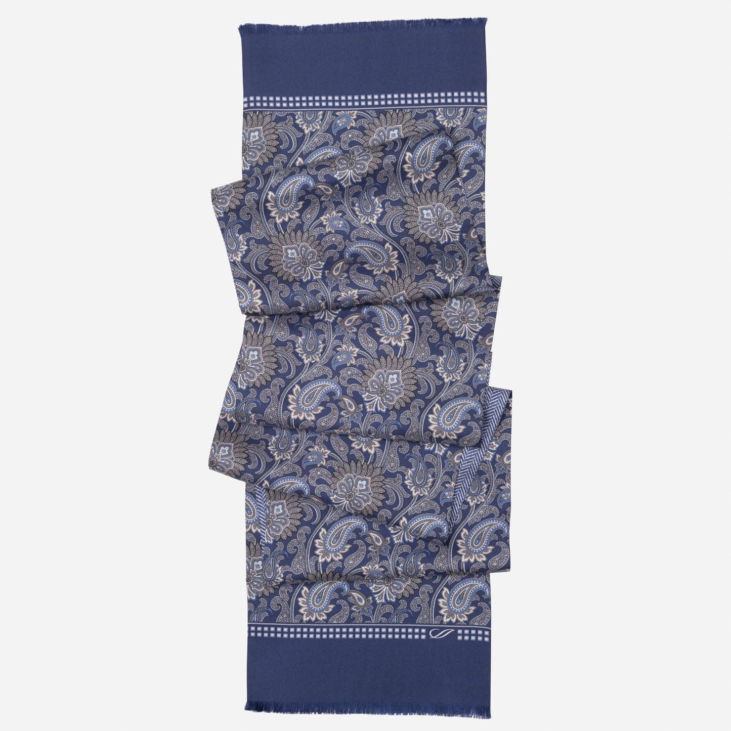 Pasquino - Reversible Silk Scarf - Navy - Solstik