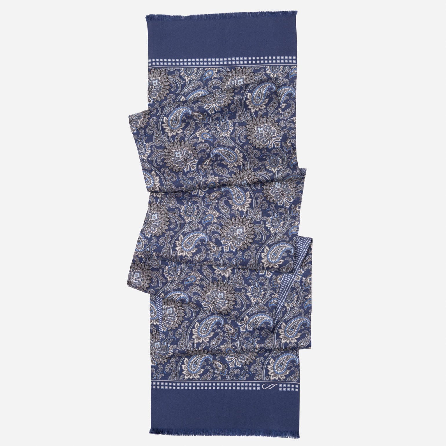 Pasquino - Reversible Silk Scarf - Navy - Solstik