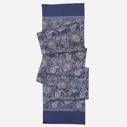 Pasquino - Reversible Silk Scarf - Navy - Solstik
