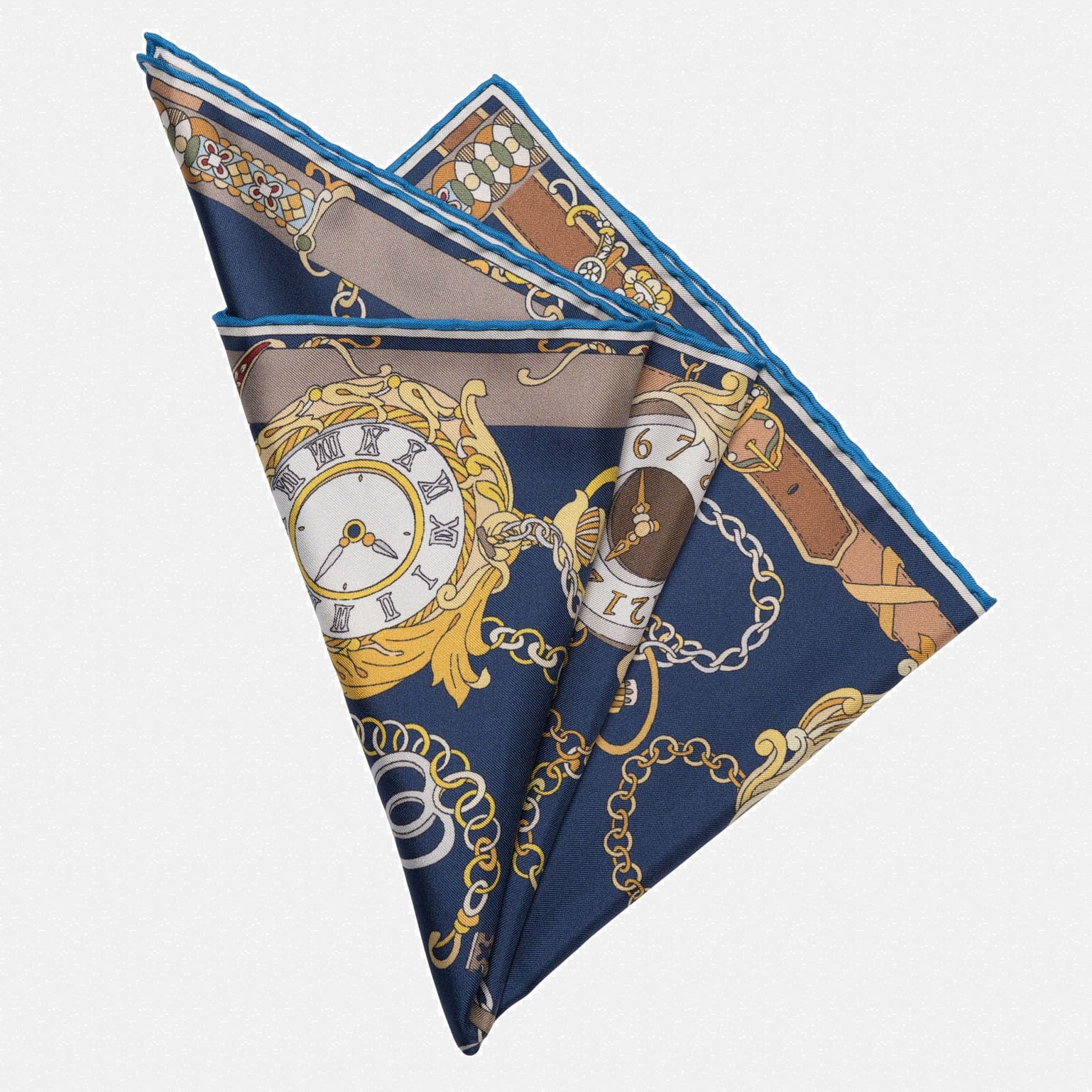 Like Clockwork - Silk Pocket Square - Navy - Solstik