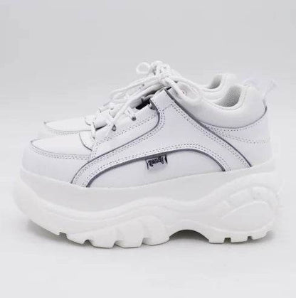 Heart-Shaped White Platform Shoes with Thick Soles - Solstik