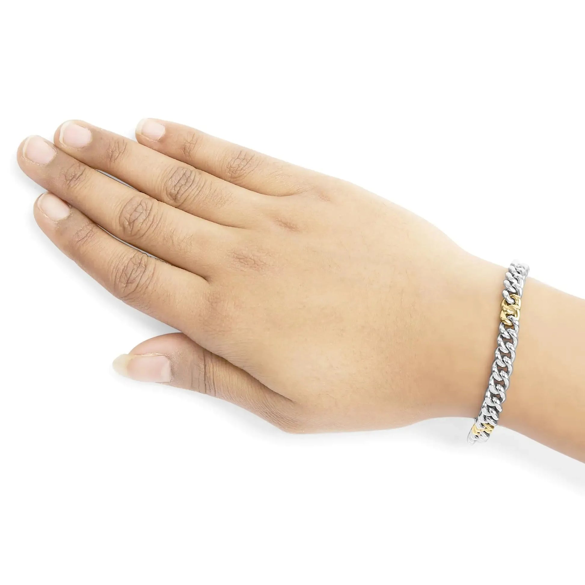 Gold-Plated Sterling Silver Diamond Bracelet - 7.5" - Solstik