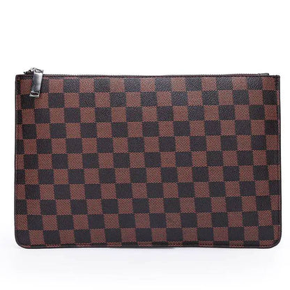 Men's Soft PU Plaid Business Casual Clutch Bag - Solstik