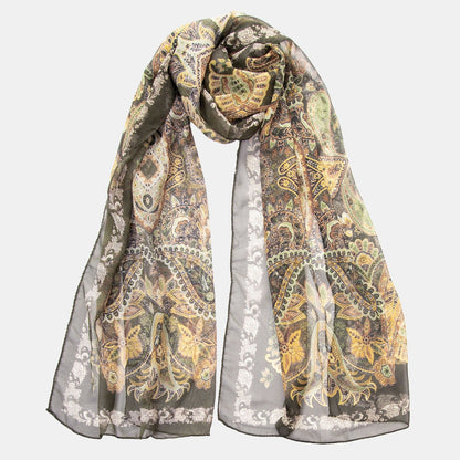 Samira - Long Silk Scarf - Bayberry - Solstik