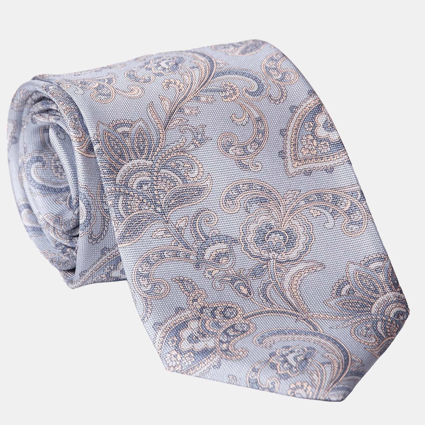 Novara - Printed Silk Tie - Sky Blue - Solstik