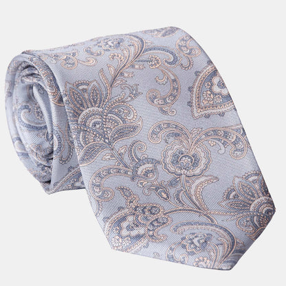 Novara - Printed Silk Tie - Sky Blue - Solstik