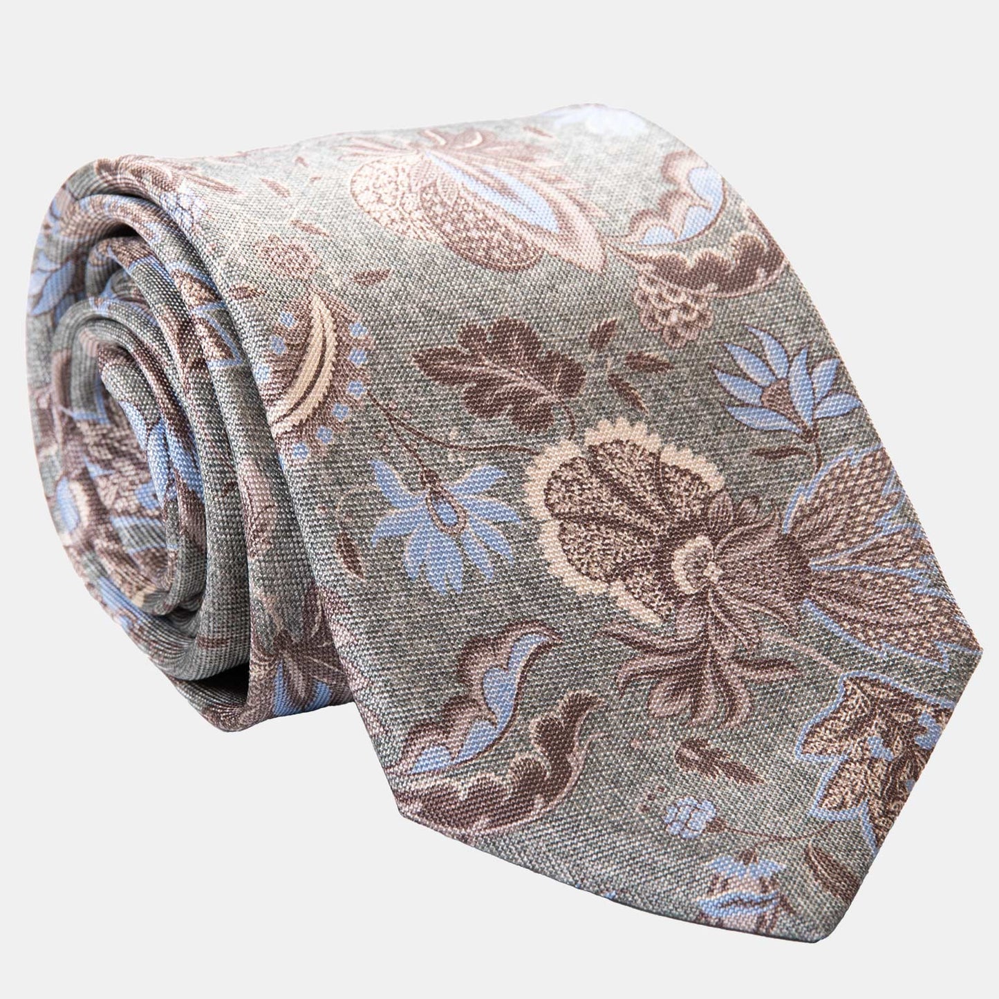 Medici - Printed Silk Tie - Soft Jade - Solstik