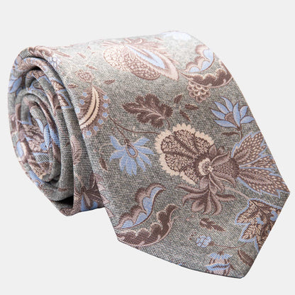 Medici - Printed Silk Tie - Soft Jade - Solstik