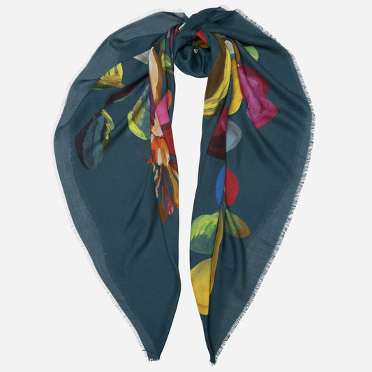 Catrina - Modal Cashmere Scarf Shawl - Petrol Blue - Solstik