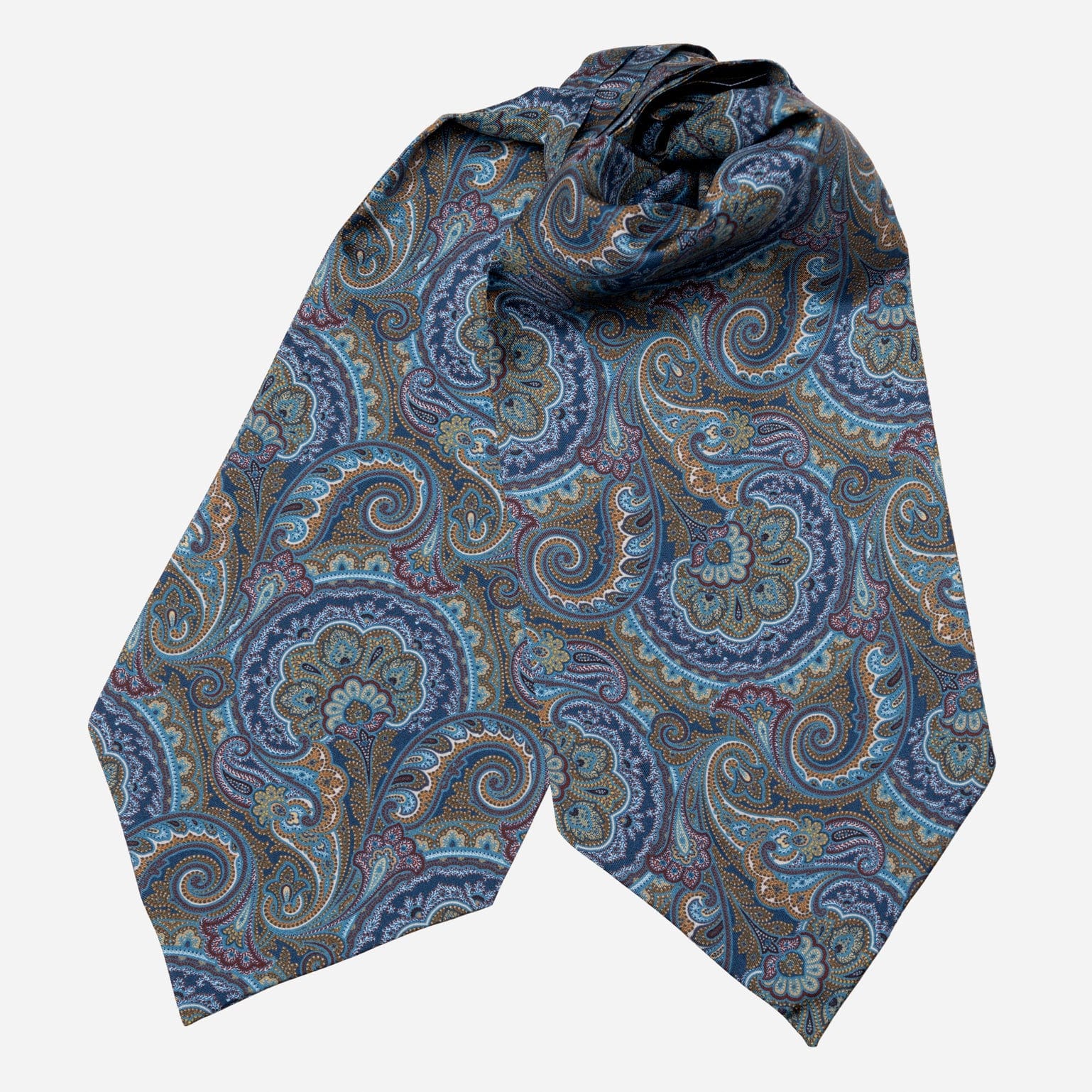 Bugatti - Silk Ascot Cravat Tie - Petrol Blue - Solstik