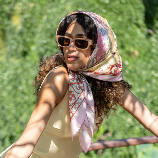 Garden of Dreams - Silk Foulard - Pink - Solstik